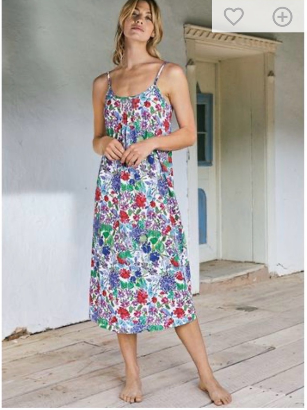 Peruvian Connection Floral Midi Dress Nightgown